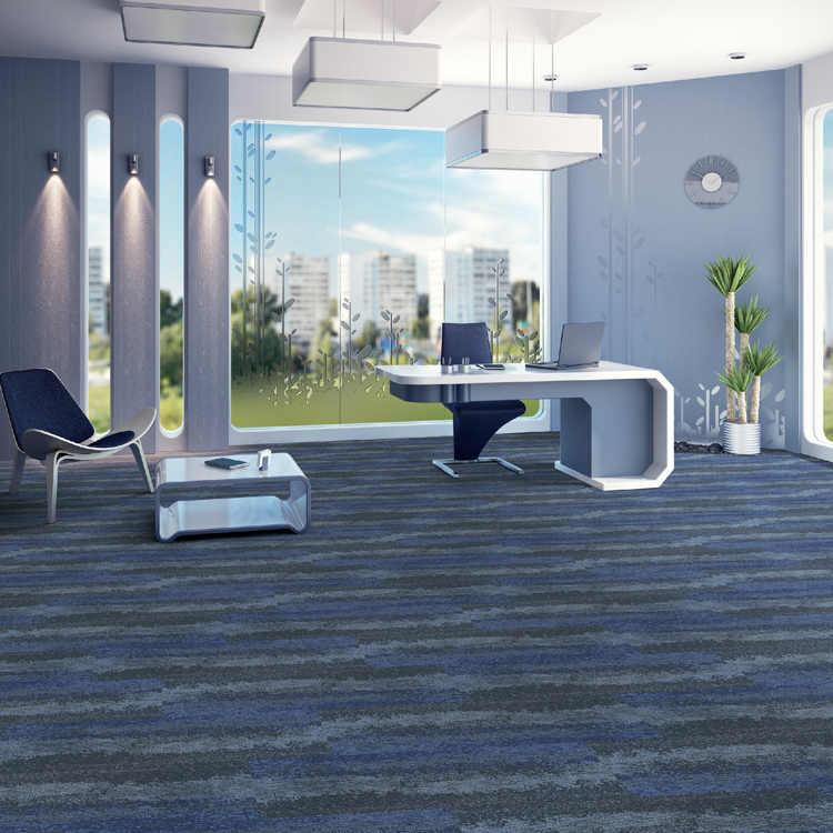 Loop Pile 25*100cm PVC Backing Carpet Tiles For Office