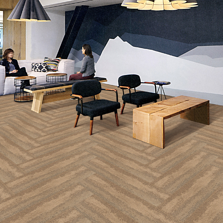 Loop Pile 25*100cm PVC Backing Carpet Tiles For Office