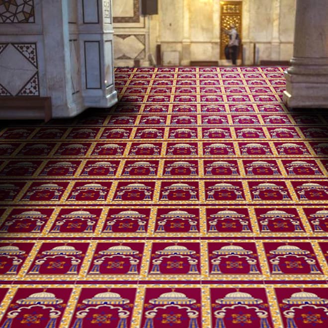 Mosque Carpet Installation