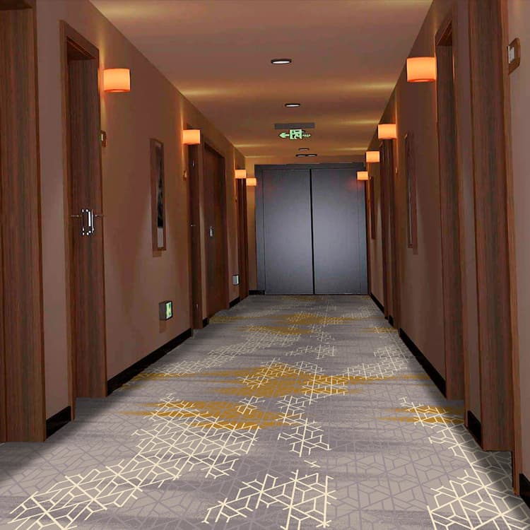Wall To Wall Loop Pile Printed Hotel Room Carpet