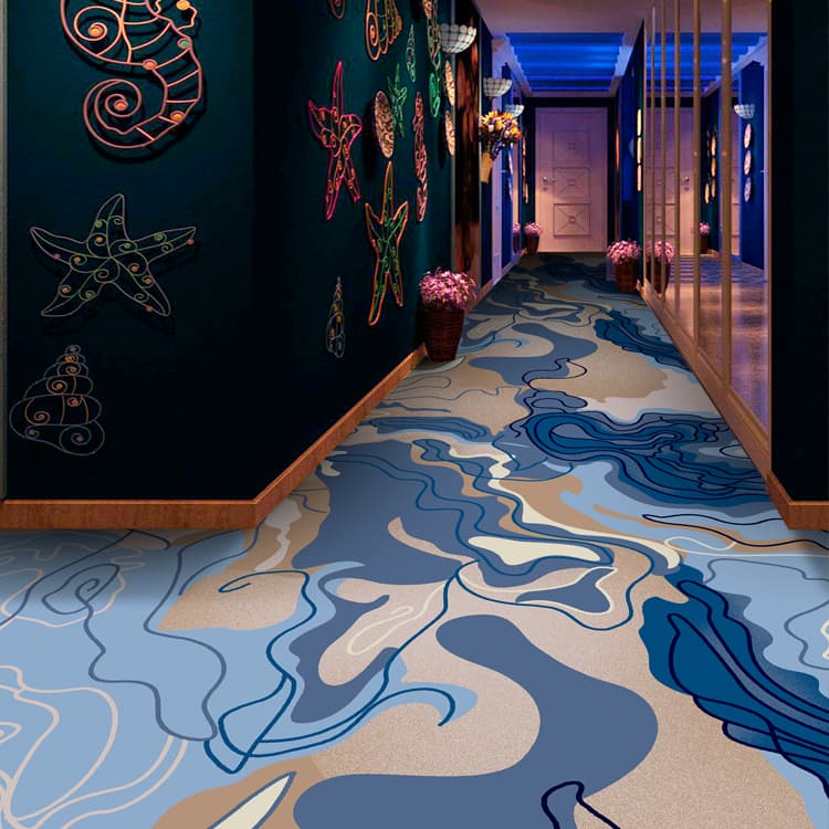 Fashion Hotel Corridor Floor Printed Carpet Roll