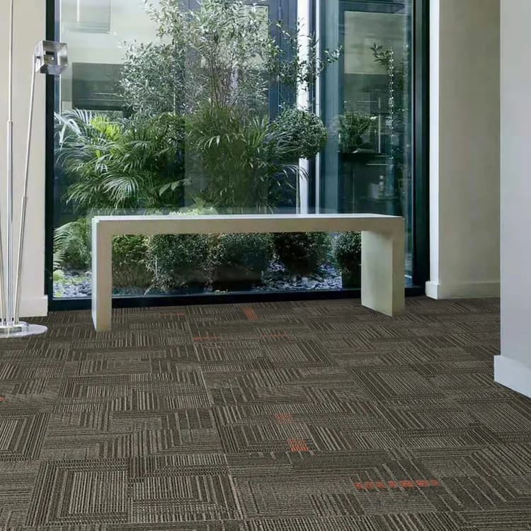 Nylon Loop Pile Printing Office Floor Carpet Tiles