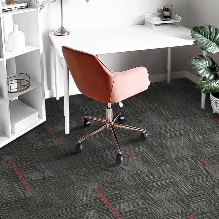 Nylon Loop Pile Printing Office Floor Carpet Tiles