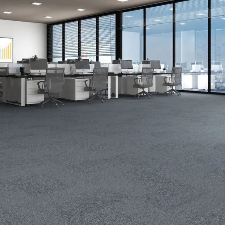 QF100 Machine Made Plain Loop Pile Office Carpet Tiles For Sale