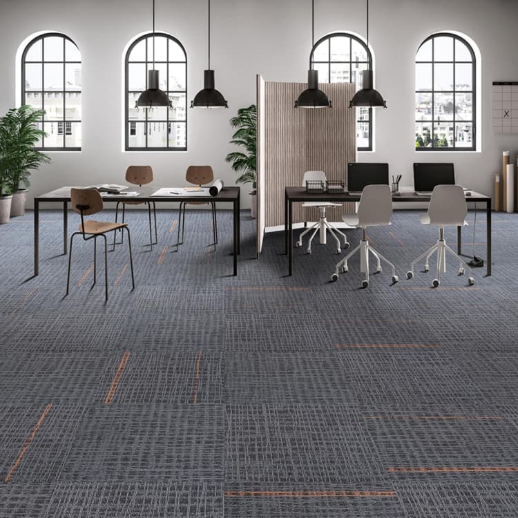 QuShui Tufted 50*50cm Striped Pattern Office Floor Carpet Tiles