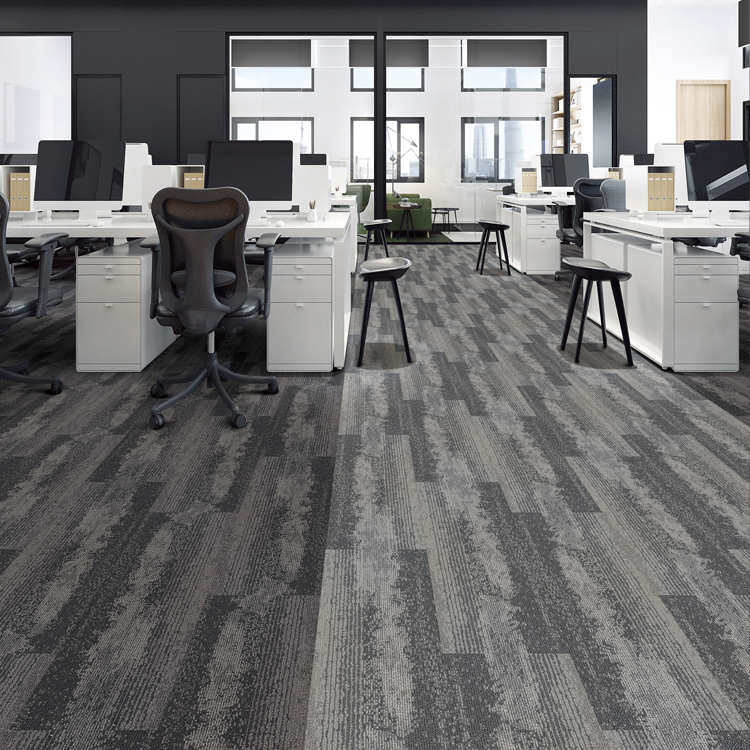 Loop Pile 25*100cm PVC Backing Carpet Tiles For Office