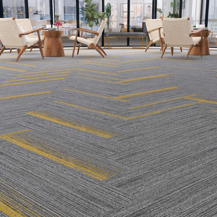 PP 25*100cm Commercial Office Use Carpet Tiles