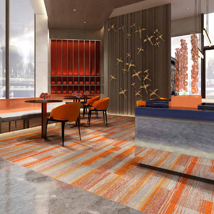 High Quality Printed Loop Pile Polyamide Carpet Tiles