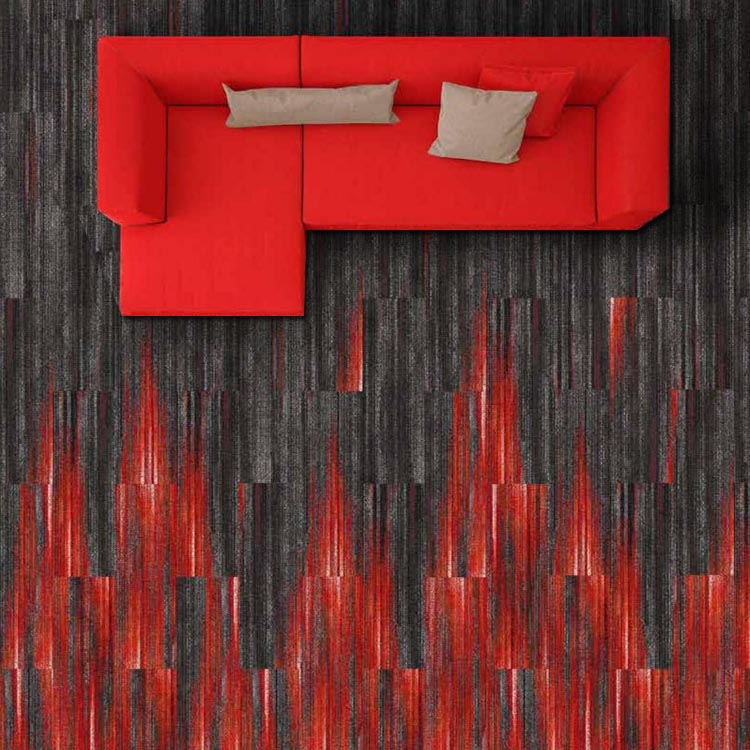 Customized High Quality Commercial Loop Pile Printed Carpet Tiles