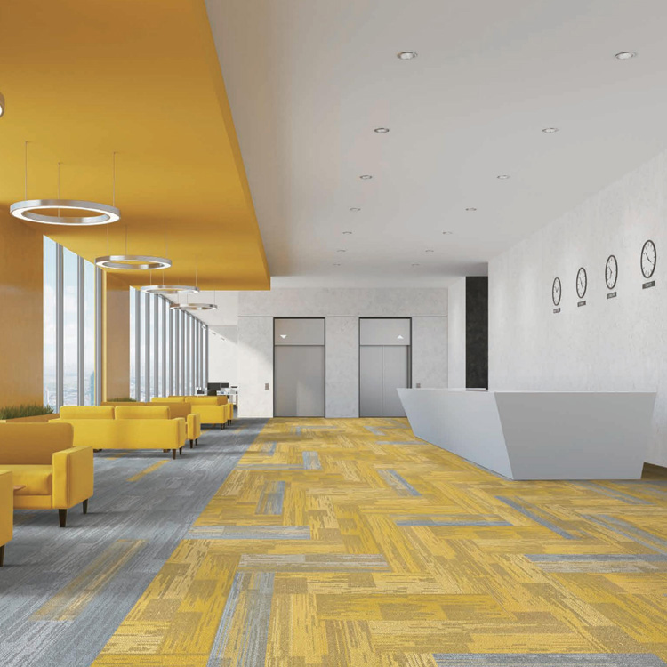 Tufted Polypropylene Loop Pile 25*100 Size Carpet Tiles