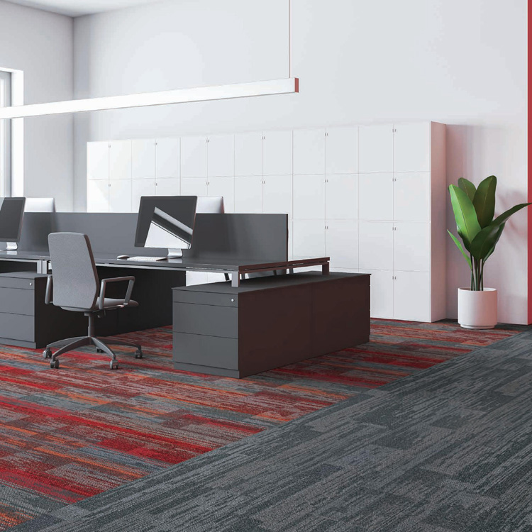 Tufted Polypropylene Loop Pile 25*100 Size Carpet Tiles