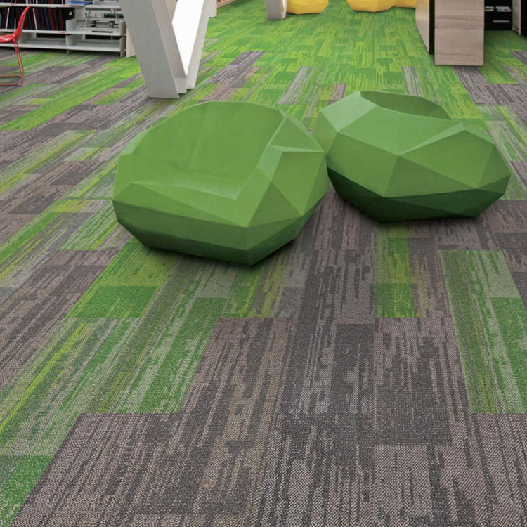 Tufted Polypropylene Loop Pile 25*100 Size Carpet Tiles