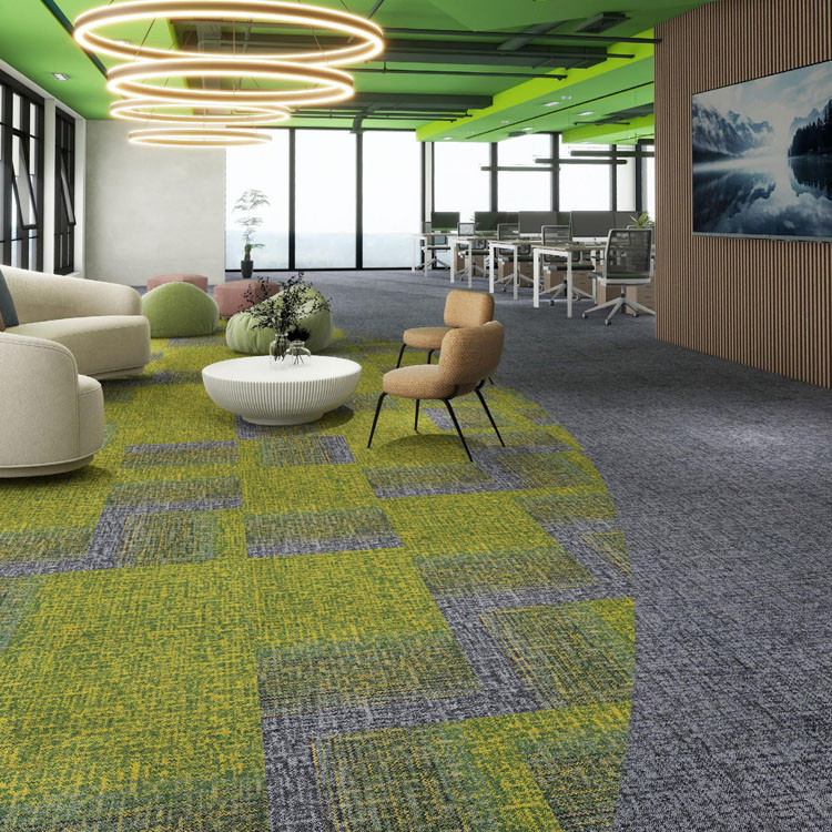 100% Nylon Fireproof Carpet Tiles Decoration Office Floor Carpet Tiles