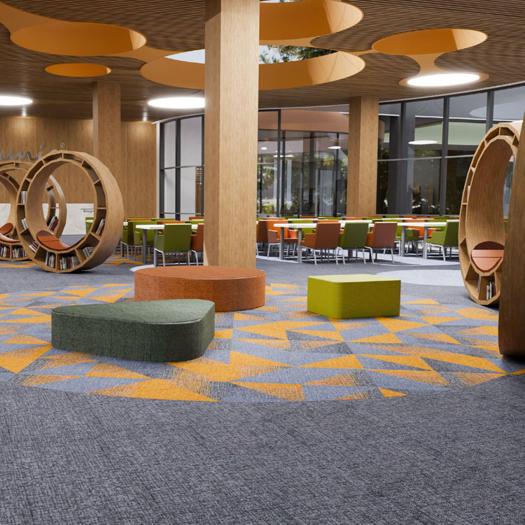100% Nylon Fireproof Carpet Tiles Decoration Office Floor Carpet Tiles