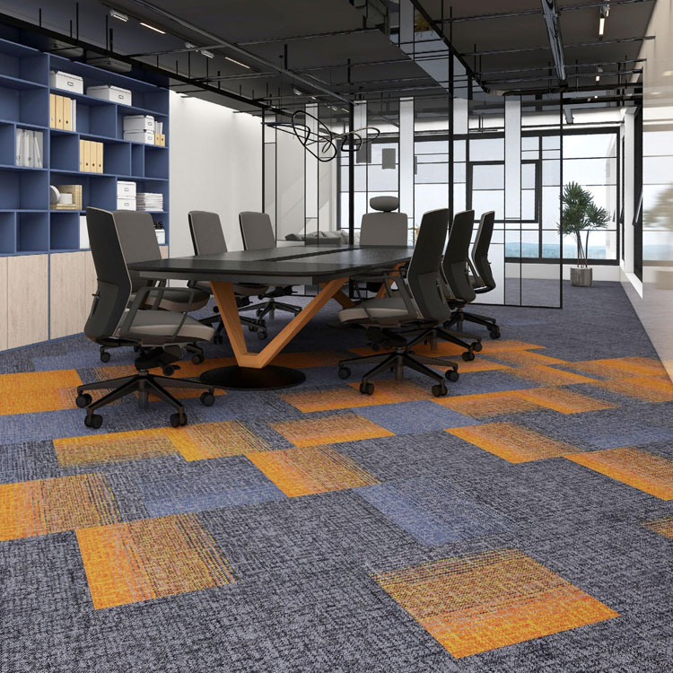 100% Nylon Fireproof Carpet Tiles Decoration Office Floor Carpet Tiles
