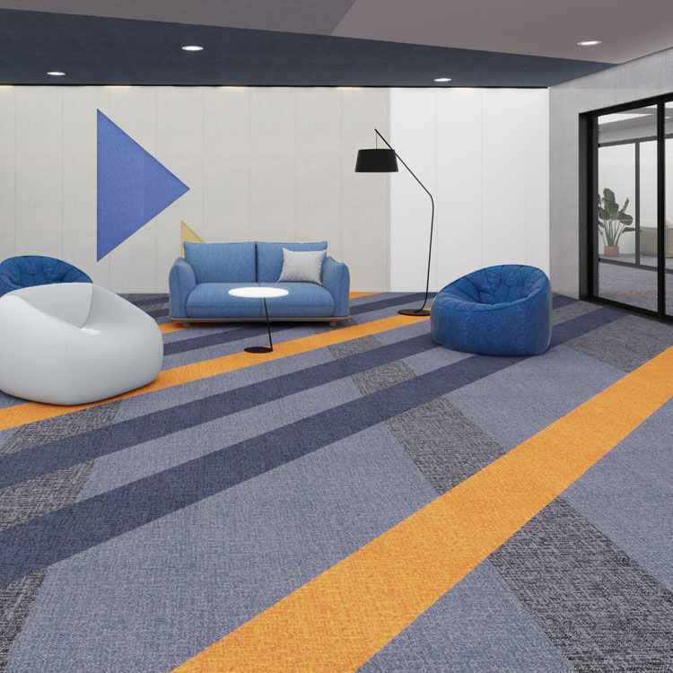 100% Nylon Fireproof Carpet Tiles Decoration Office Floor Carpet Tiles