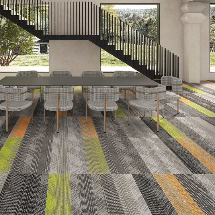 Office Flooring Carpet Tiles High Quality PVC Backing 25*100cm Carpet Tiles