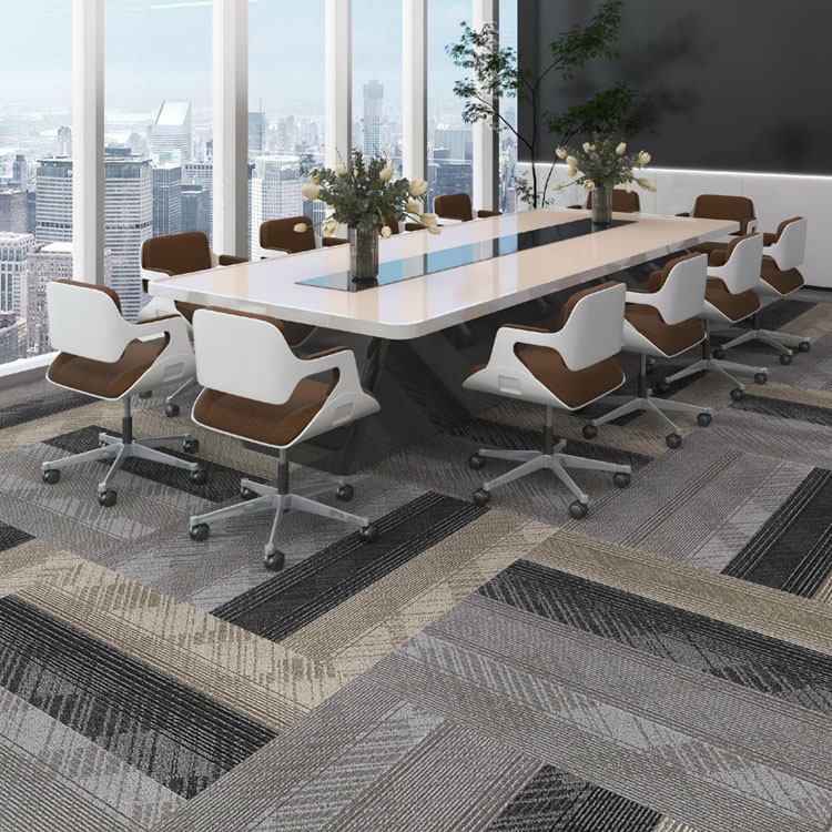Office Flooring Carpet Tiles High Quality PVC Backing 25*100cm Carpet Tiles