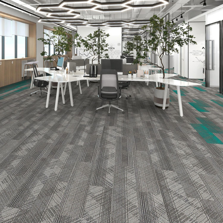 Office Flooring Carpet Tiles High Quality PVC Backing 25*100cm Carpet Tiles