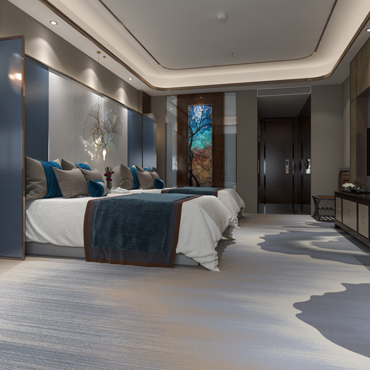 High Quality Nylon Wall To Wall Broadloom Printed Star Hotel Room Carpet
