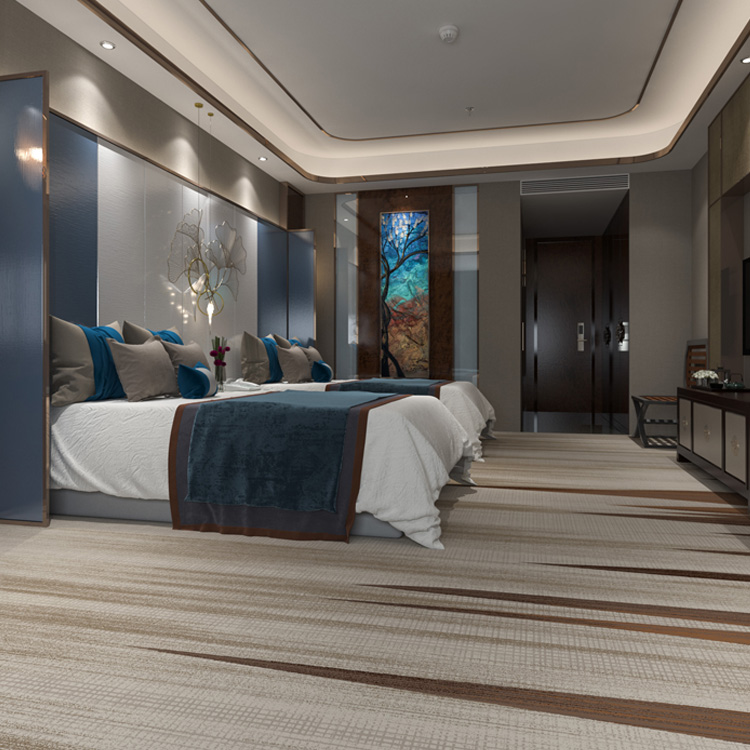 High Quality Nylon Wall To Wall Broadloom Printed Star Hotel Room Carpet