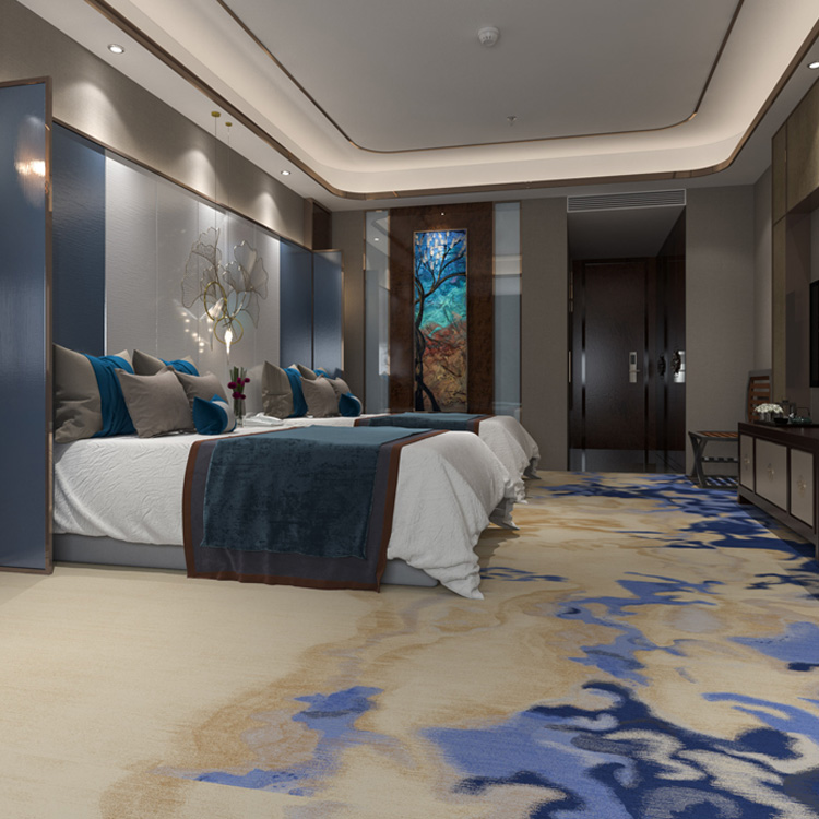 High Quality Nylon Wall To Wall Broadloom Printed Star Hotel Room Carpet