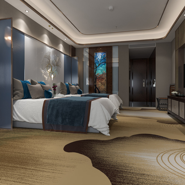 High Quality Nylon Wall To Wall Broadloom Printed Star Hotel Room Carpet