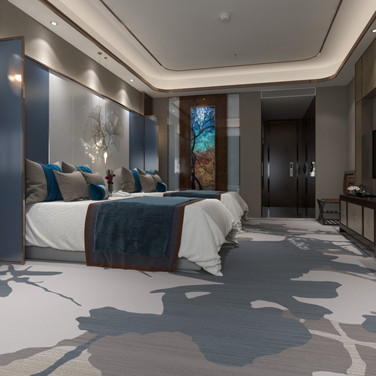 High Quality Nylon Wall To Wall Broadloom Printed Star Hotel Room Carpet
