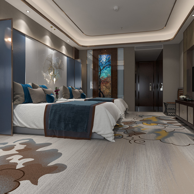 High Quality Nylon Wall To Wall Broadloom Printed Star Hotel Room Carpet