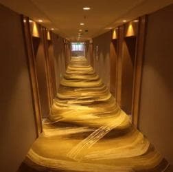 Carpeting on the carpet underlay, and fix the carpet stage on the carpet tack strip Carpeting on the carpet underlay, and fix the carpet stage on the carpet tack strip