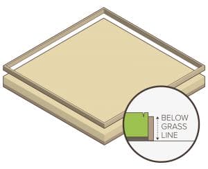 Place grass edging down Place grass edging down