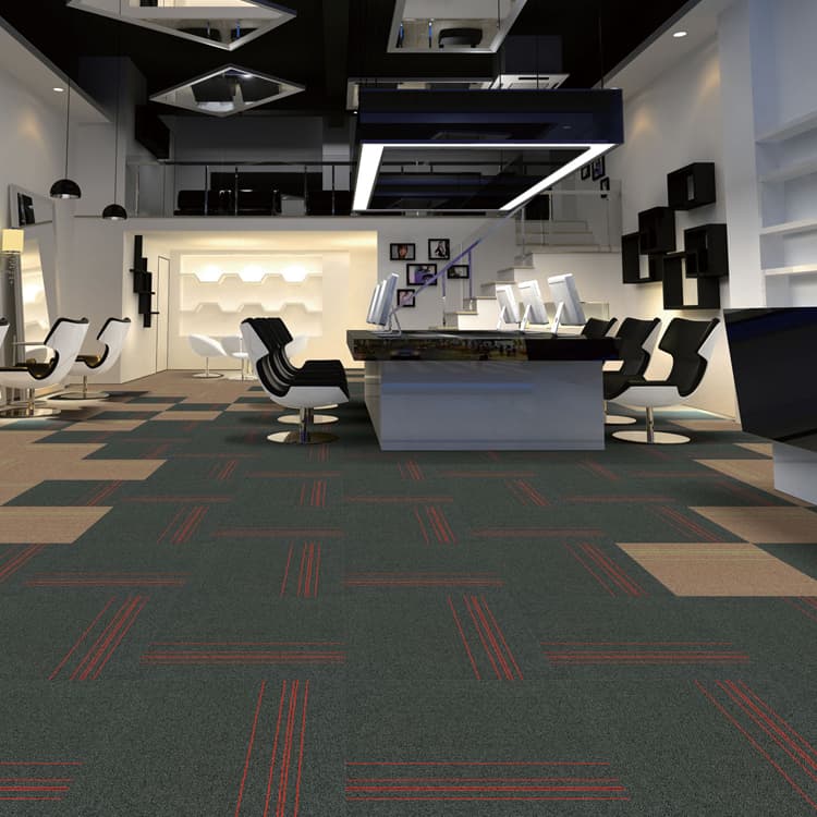 Bitumen Backing Low Pile Stripe Carpet Tiles