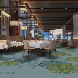 Custom Printed wall to wall Nylon Hotel Restaurant Carpet