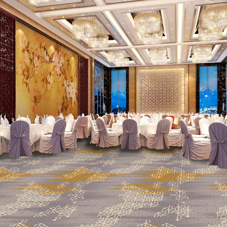 Wall To Wall Loop Pile Printed Hotel Room Carpet