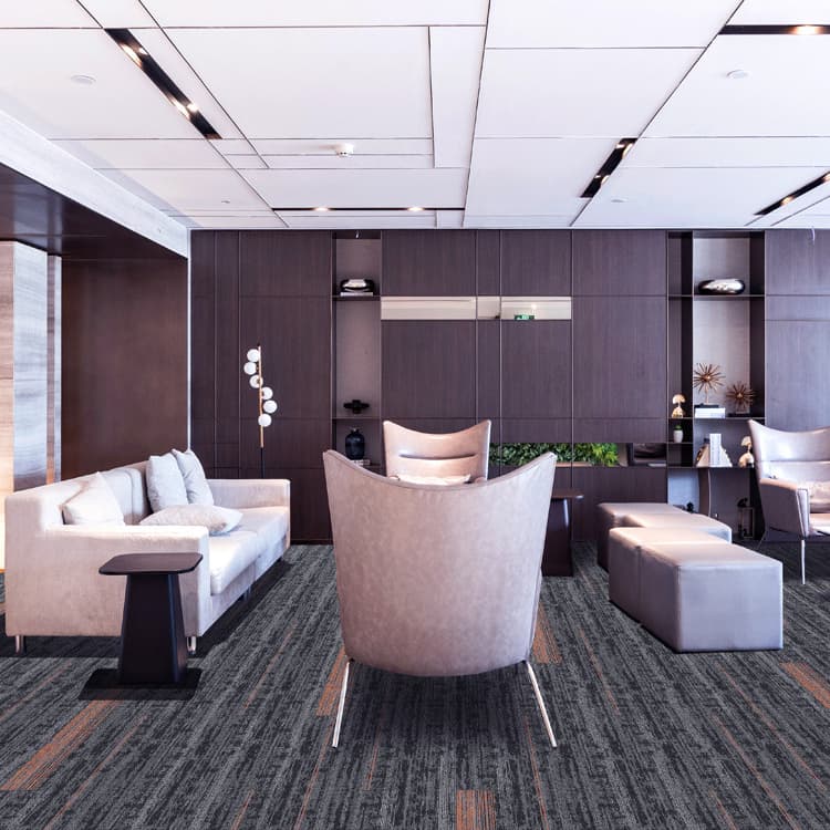 Hot Sale Colorful 25*100 cm Level Loop Printed Carpet Tiles For Office