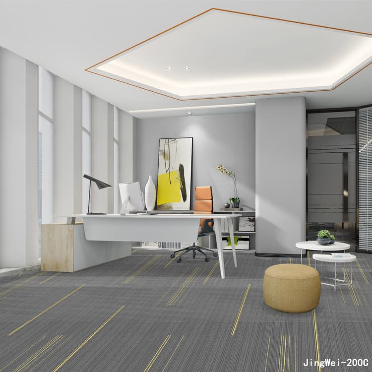 Striped Pattern Square Carpet For Office Use