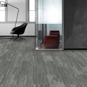 PP Loop Pile 25*100cm PVC Backing Carpet Tiles
