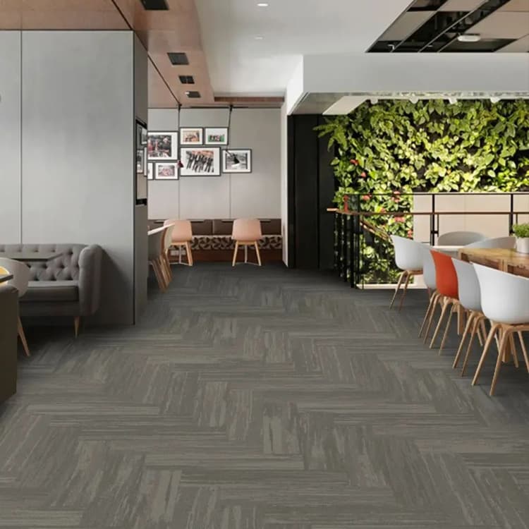 PP Loop Pile 25*100cm PVC Backing Carpet Tiles