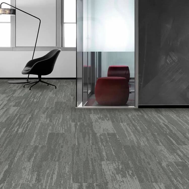 PP Loop Pile 25*100cm PVC Backing Carpet Tiles