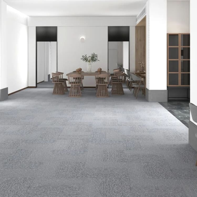 QF100 Machine Made Plain Loop Pile Office Carpet Tiles For Sale