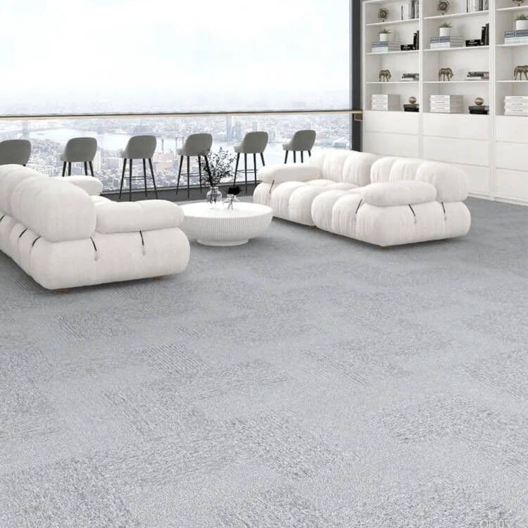 QF100 Machine Made Plain Loop Pile Office Carpet Tiles For Sale