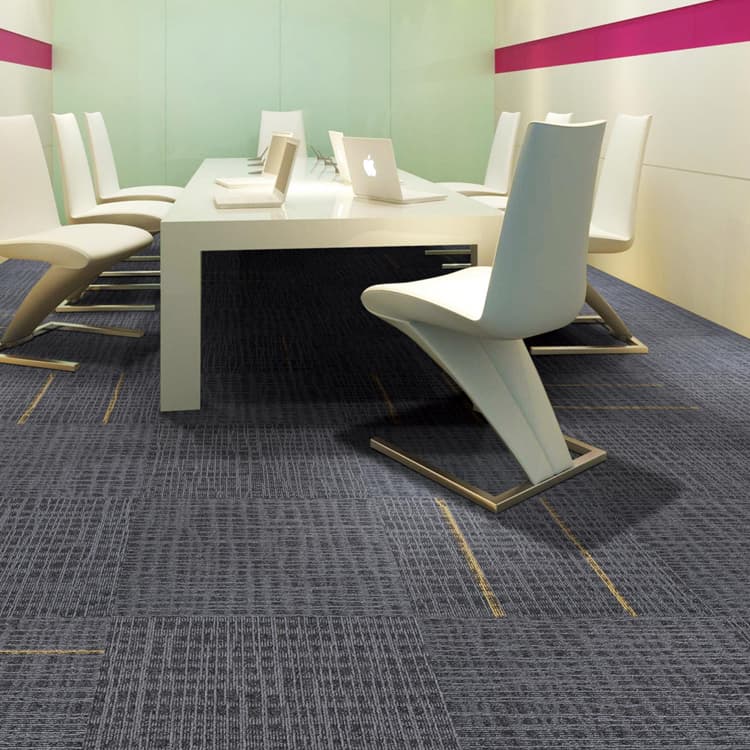 QuShui Tufted 50*50cm Striped Pattern Office Floor Carpet Tiles